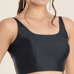 The Blouse Originals Black Round Neck Solid Padded Sleeveless Readymade Saree Blouse