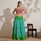 The Blouse Originals Designer Multicolour Silk Woven Design Zari Readymade Saree Blouse
