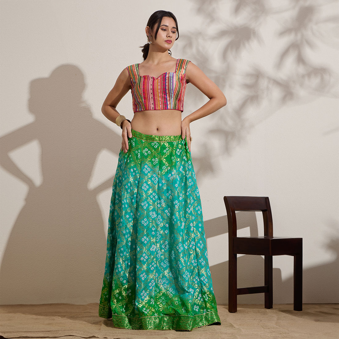 The Blouse Originals Designer Multicolour Silk Woven Design Zari Readymade Saree Blouse