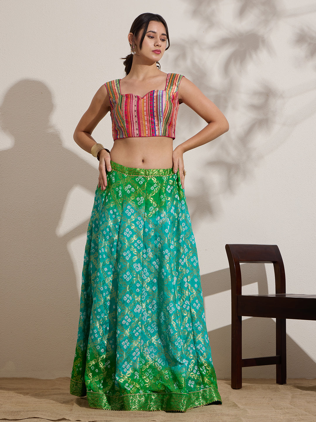 The Blouse Originals Designer Multicolour Silk Woven Design Zari Readymade Saree Blouse