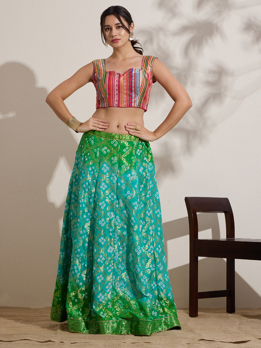 The Blouse Originals Designer Multicolour Silk Woven Design Zari Readymade Saree Blouse
