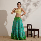 The Blouse Originals Gold Brocade V-Neck Readymade Saree Blouse