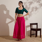 The Blouse Originals Green Silk Round Neck Solid Padded Readymade Saree Blouse