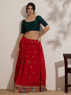 The Blouse Originals Green Silk Round Neck Solid Padded Readymade Saree Blouse