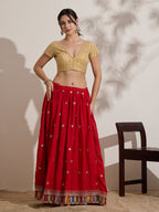 The Blouse Originals Golden Sequinned Embellished V-Neck Readymade Saree Blouse