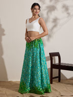 The Blouse Originals White Silk Brocade V-Neck Readymade Saree Blouse