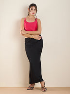 The Blouse Originals Pink Silk Round Neck Solid Padded Sleeveless Readymade Saree Blouse